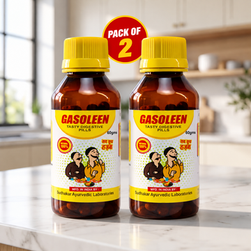Gasoleen Digestive Pills 60gms – Ayurvedic Support For Gas, Acidity & Gut Comfort Pack of 2